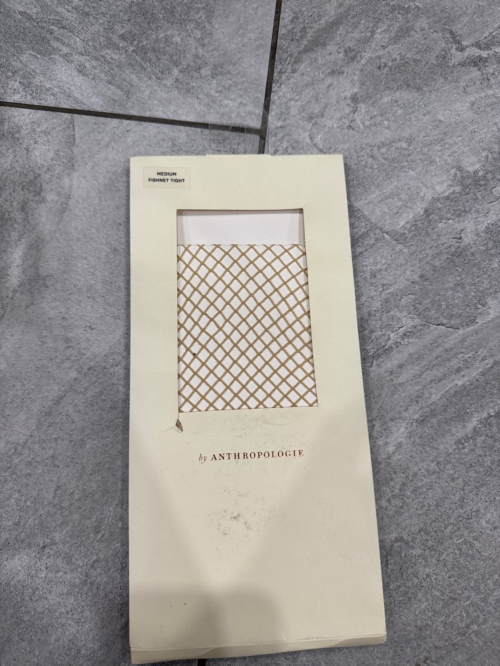Anthropologie Metallic Gold Lattice Fishnet Tights